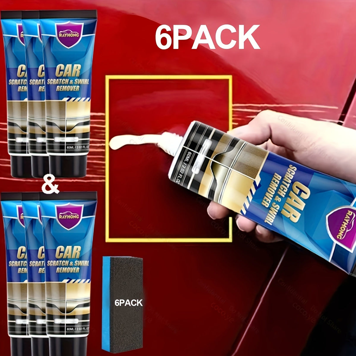 Car Scratch & Swirl Remover Paste 3-Pack Universal Color Match Formula Auto Paint Repair Polishing Cream Easy Touch-Up Restoration for All Car Colors Exterior Car Care Detailing Kit