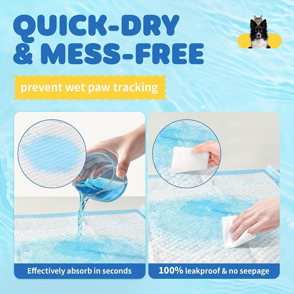 Ultra Absorbent Dog Potty Pads – 300% Thicker Mess-Proof Backing, 28"x34" & 24"x24" Sizes, 50-200 Pads Bulk Pack, for Home Travel & Camping, Ideal for Active Dogs & Puppies