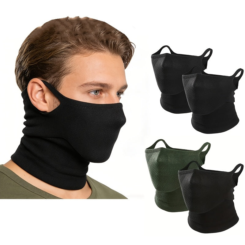 2-Pack Geometric Half Face Mask Neck Cover Men Women – Breathable Ear Hook Unisex Outdoor Sport Cycling Hiking Running Skiing Cosplay Face Gaiter