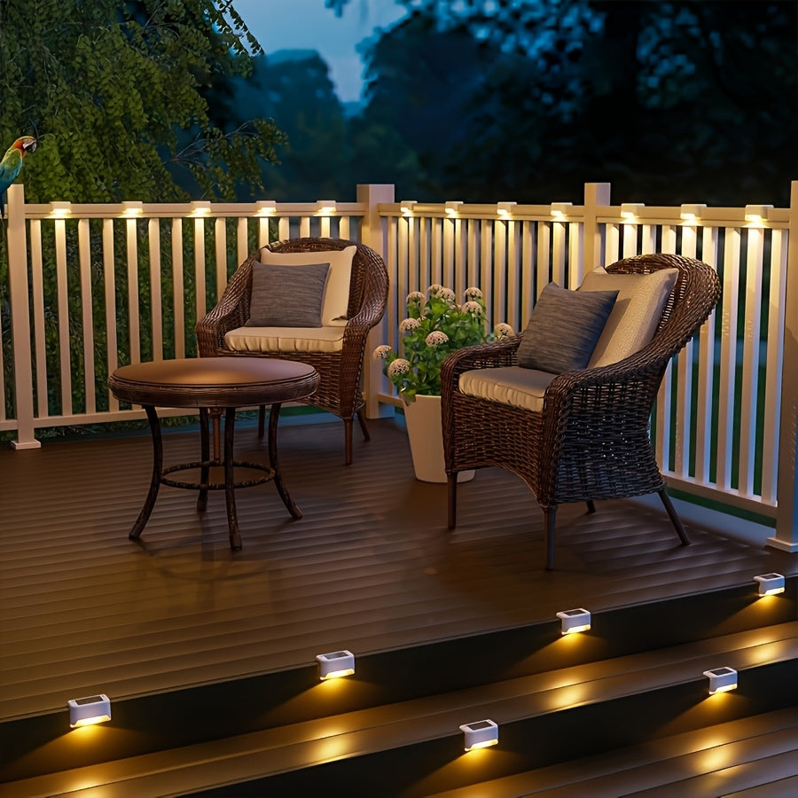 Solar Deck Lights Outdoor Waterproof LED – Auto Dusk to Dawn 800mAh Warm White Solar Powered Step Stair Fence Pathway Patio Garden Driveway Yard Wall Lighting 8 16 32 Pack