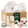 BlingFun Gel Candle Making Kit 400g Clear Jelly Wax 4 Colors 20pcs Wicks 20pcs Stickers 5pcs Wick Holders DIY Scented Candle Kit for Home Decor Craft Projects Beginner Candle Supplies