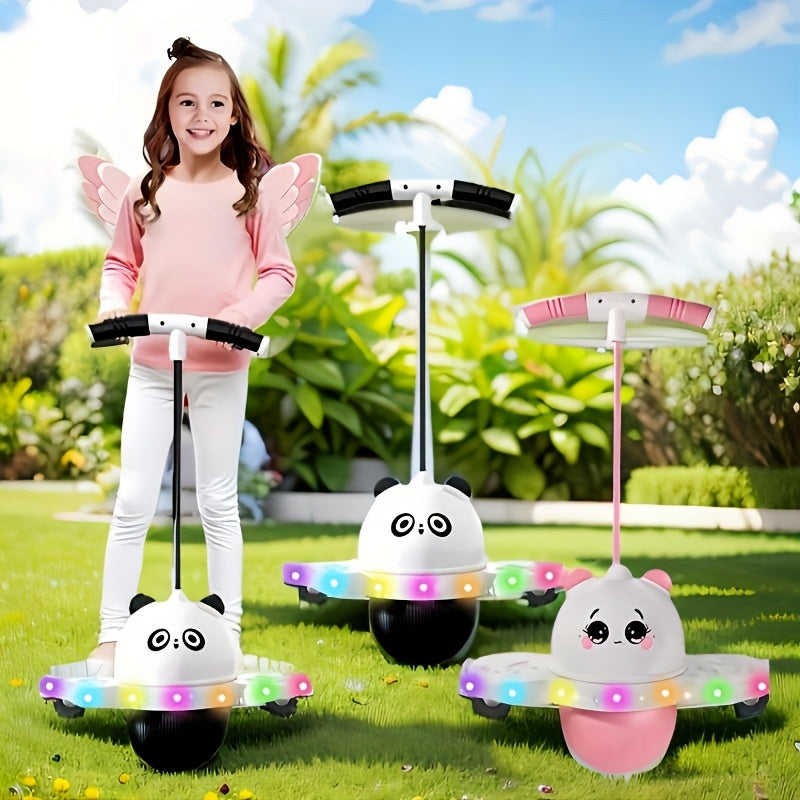Pogo Ball with Colorful LED Light – Balance Coordination Bounce Toy for Kids & Adults Up to 200lb, Trick Pop Ball Jumper for Indoor Outdoor Play, Birthday Gift for Boys & Girls, Pink Black