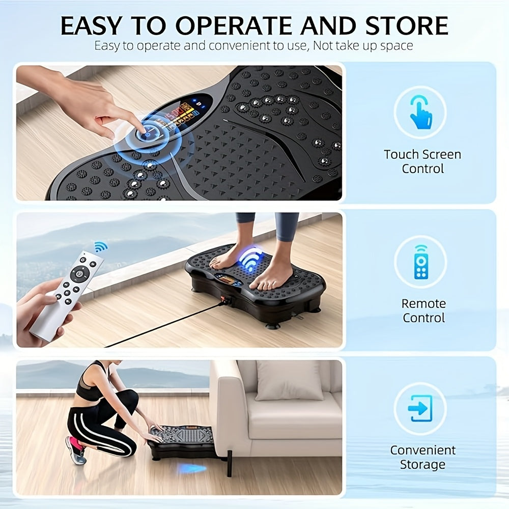 Vibration Plate Exercise Machine Full Body Workout Weight Loss Lymphatic Drainage 99-200 Speed Levels Quiet Motor Portable Home Gym Muscle Toning 330 lbs Capacity
