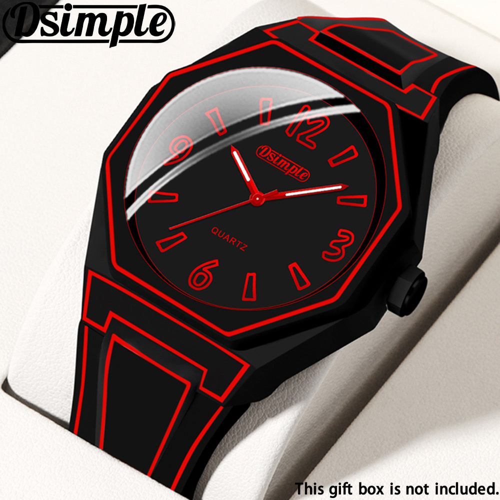 Analog Quartz Watch Unisex Round Dial Silicone Strap – Lightweight Casual Fashion Wristwatch 5 Colors Red Blue Black White Green, Birthday Back-to-School Gift for Men Women Teens