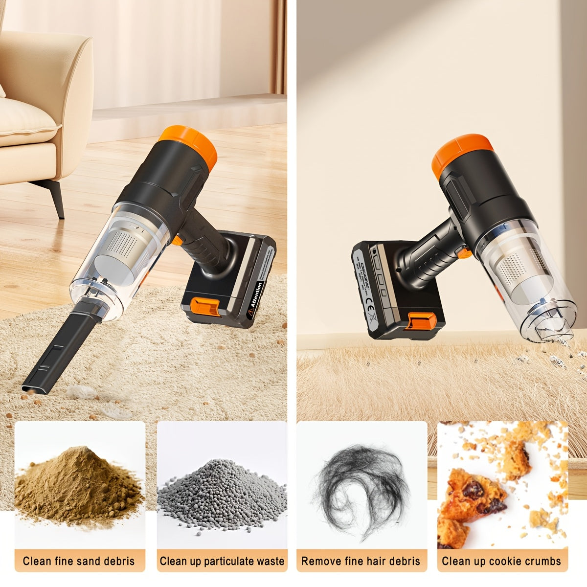 Cordless Gap Vacuum Cleaner 5KPa Strong Suction USB Rechargeable Handheld Dust Collector for Car Seat Gaps RV Kitchen Floor Home Office 2000mAh Battery One-Click Empty Slim Portable Design