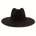 Wide Brim Cowboy Hat for Men & Women – Western Felt Fedora Cowgirl Cap, Classic Jazz Panama Trilby Style, Sun Hat for Outdoor Festivals, Travel & Everyday Casual Wear
