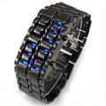 Lava LED Digital Watch for Men Women Teens – Cool Stainless Steel Couple Wristwatch, Blue & Red LED Light, Outdoor Casual Style, 3 Colors, Gift for Students