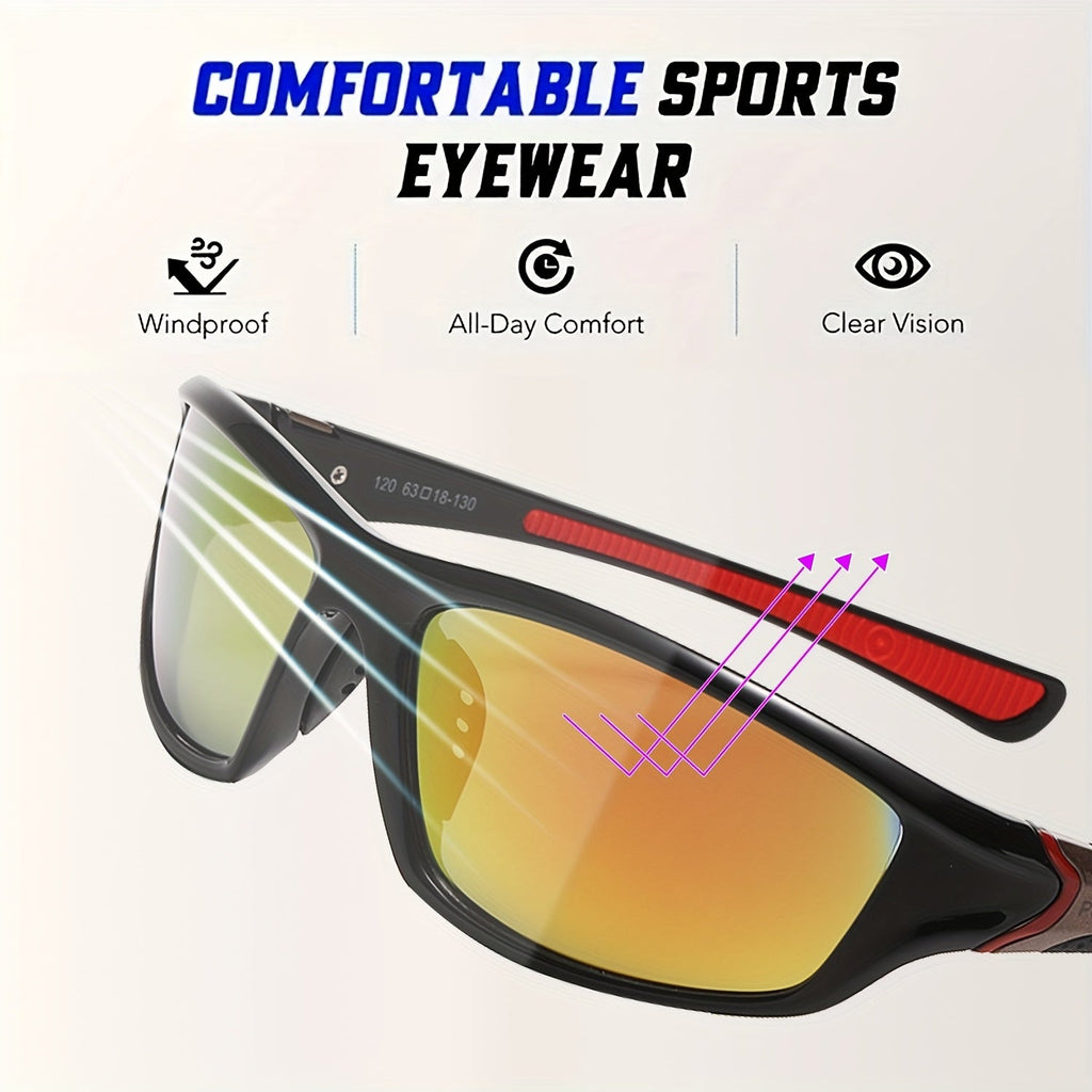 4 Pairs Polarized Sports Sunglasses UV400 Full Frame for Men & Women – Anti-Glare Fashion Eyewear for Cycling Running Fishing Rock Climbing Hiking Outdoor Travel, Polychrome Multicolor Set