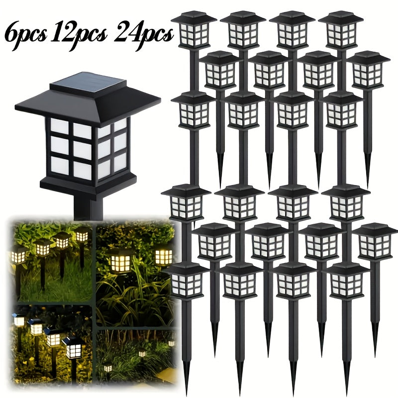 Solar Outdoor Lights LED Garden Path Lights IP44 Waterproof Landscape Lighting for Sidewalk Driveway Lawn Yard Courtyard Warm White Multicolor Pack of 6 12 or 24 Christmas Holiday Decor No Wiring