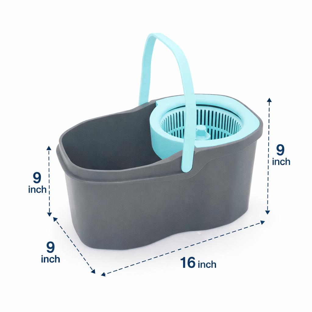 360° Spin Mop and Bucket Set with Wringer – Microfiber Mop Refills Stainless Steel Extended Handle Separate Compartment Floor Cleaning System for Hardwood Tile Laminate, Upgrade Option with 2 Refills