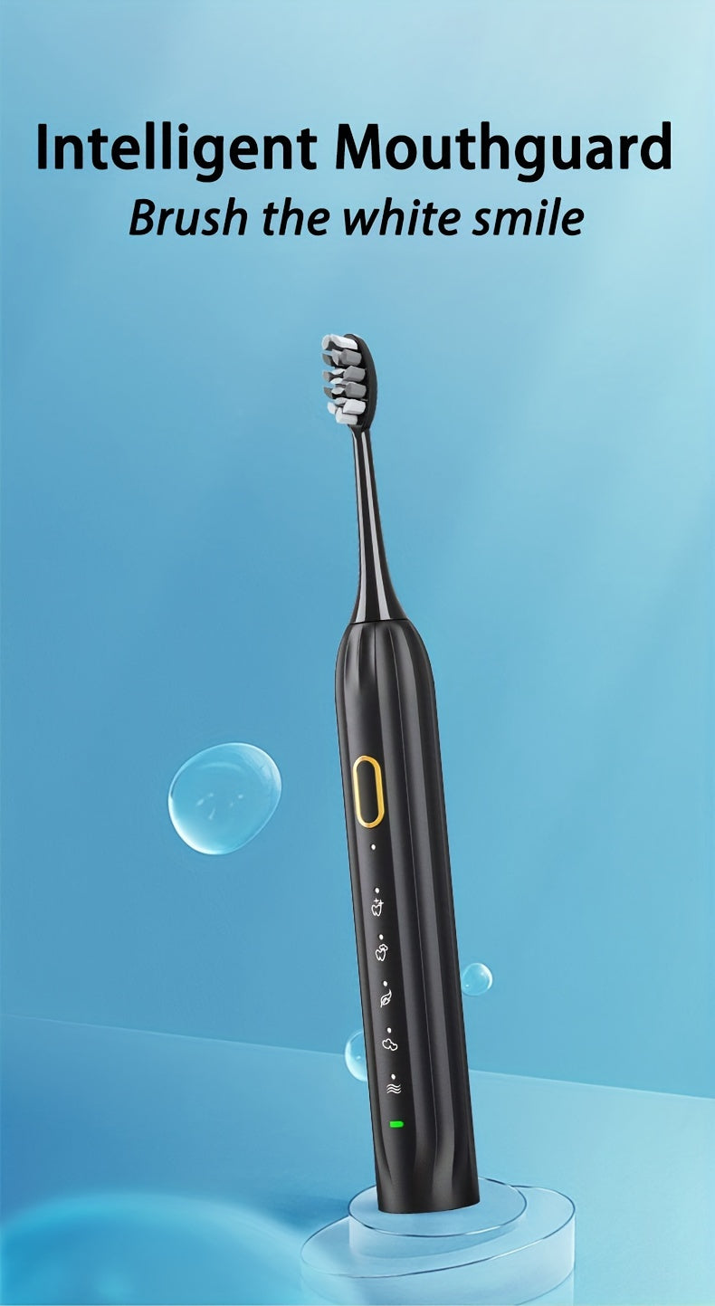 Sonic Electric Toothbrush IPX8 Waterproof USB Rechargeable 5 Replacement Brush Heads Smart 2-Minute Timer Metal Shaft Adults Men Women Couple Oral Care Black Pink Green