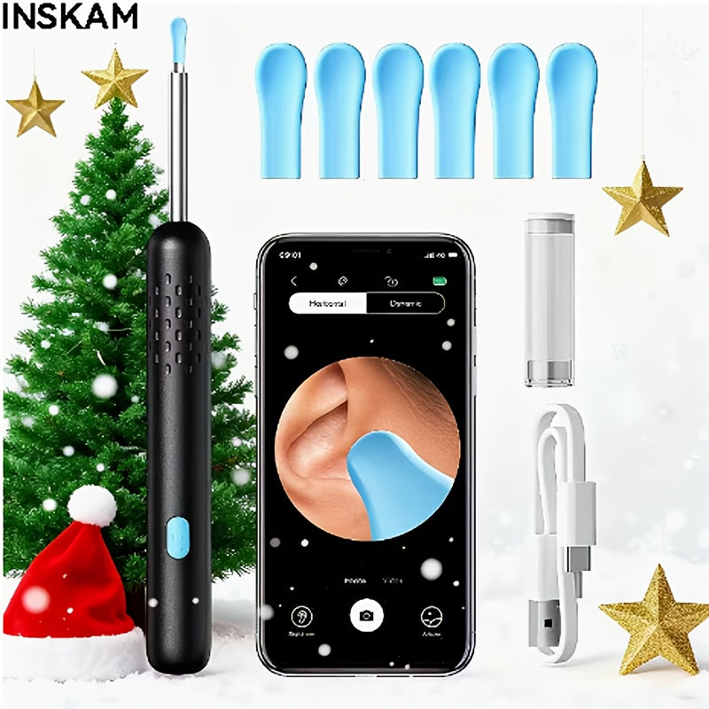 Ear Wax Removal Camera Kit 1080P HD Wi-Fi Otoscope – Wireless Ear Cleaning Tool with 6 Ear Spoons & Tweezers, Rechargeable, Real-Time View for iPhone & Android, Portable Ear Care for Adults & Seniors