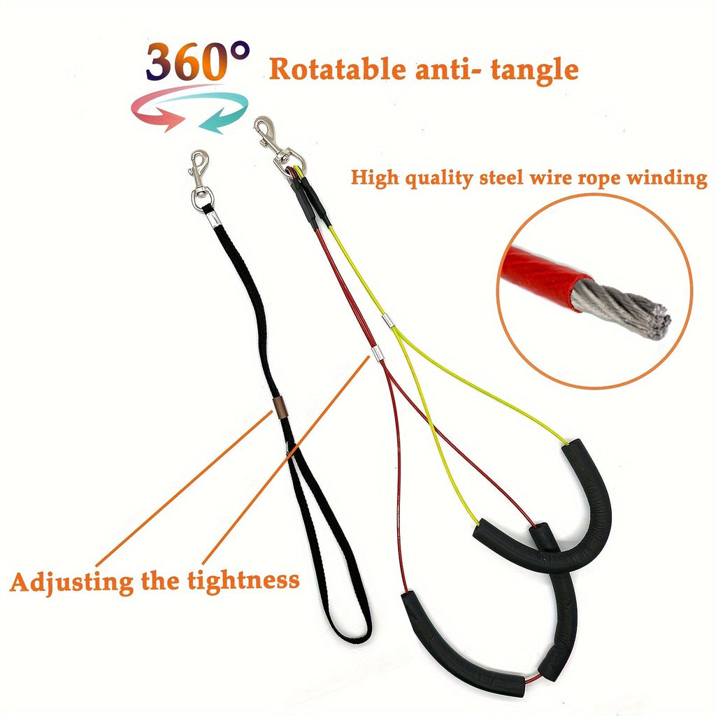 Dog Grooming Arm with Clamp 36 Inch Adjustable Heavy-Duty Iron No-Sit Haunch Holder 3-Section Design Small Medium Dogs Cats Colorful Positioning Ropes Professional Pet Grooming