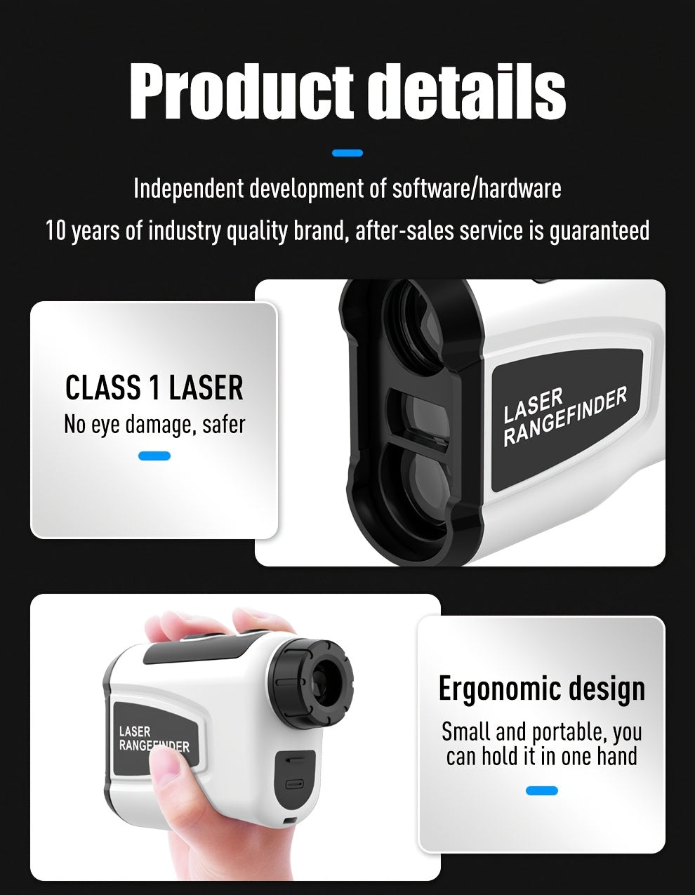1200 Yard Laser Golf Rangefinder 6X Magnification Slope Switch Pulse Vibration Target Lock Trajectory Compensation Type-C Rechargeable for Golf and Hunting