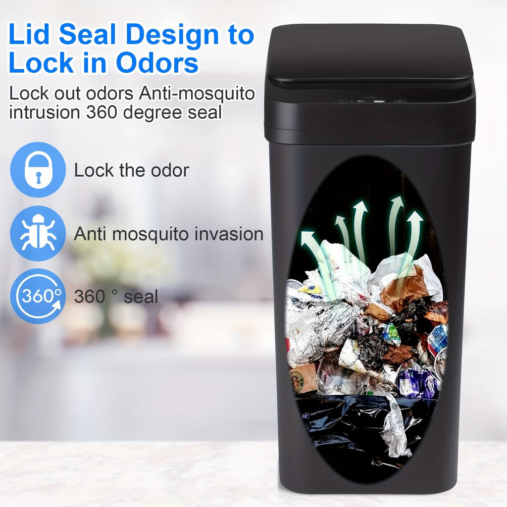 Automatic Touchless Trash Can 2-Pack – 2.8 Gallon Motion Sensor Garbage Can with Lid, Slim Smart Trash Bin for Bathroom, Bedroom, Office & Living Room
