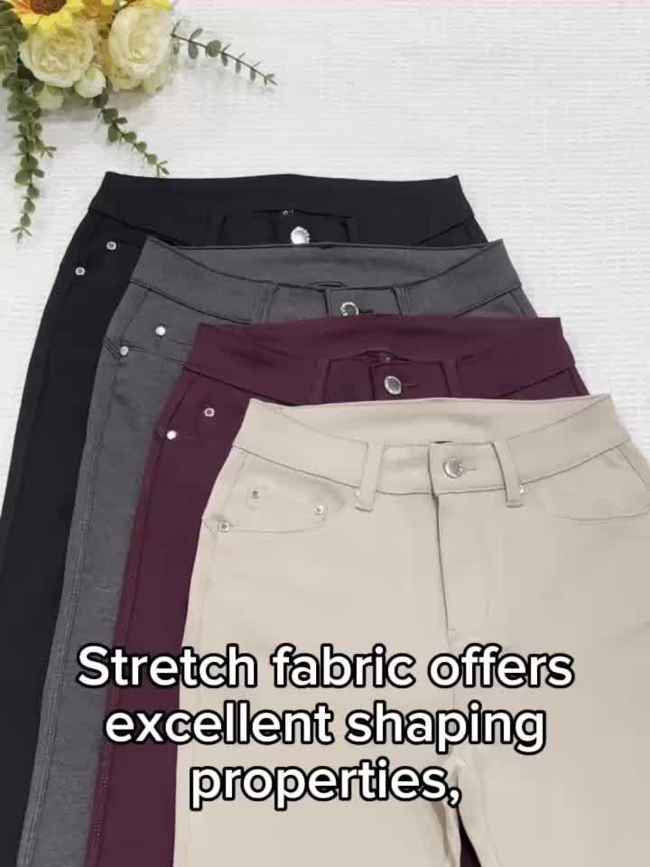 High Waist Stretch Skinny Jeans Women Metal Button Detail Street Style Slim Fit Denim Pants 10 Colors S-XXL