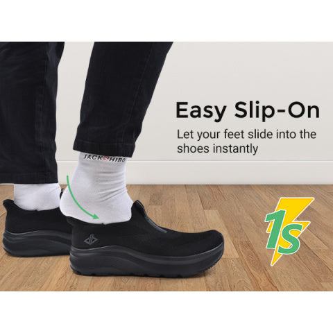 Men's Hands-Free Slip-In Sneakers – Wide Toe Box, Zero Drop Sole, Cushioned Mesh Walking Shoes for Casual & Everyday Wear – Rubber Sole, Pull-On Design (US 8–13.5)