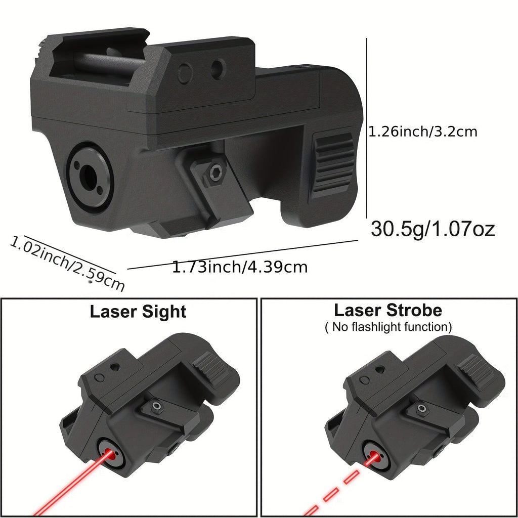 Red Dot Laser Sight USB Rechargeable Picatinny Rail Mount with Strobe Mode Compact Lightweight Class IIIa 5mW for Pistols Rifles Handguns Adjustable Elevation Windage 100-300 Ft Day Range
