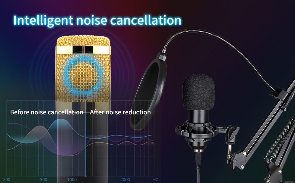 BM-800 Podcast Recording Studio Bundle with Live Sound Card, Voice Changer & Earphones – Complete Audio Interface Kit for Streaming, Vlogging & Live Broadcast, Multiple Models Available