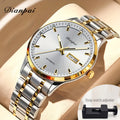 Men's Automatic Self-Winding Mechanical Watch – Slim Stainless Steel Band, Luminous Hands, Calendar Display, No Battery Needed – Luxury Business Dress Watch Gift