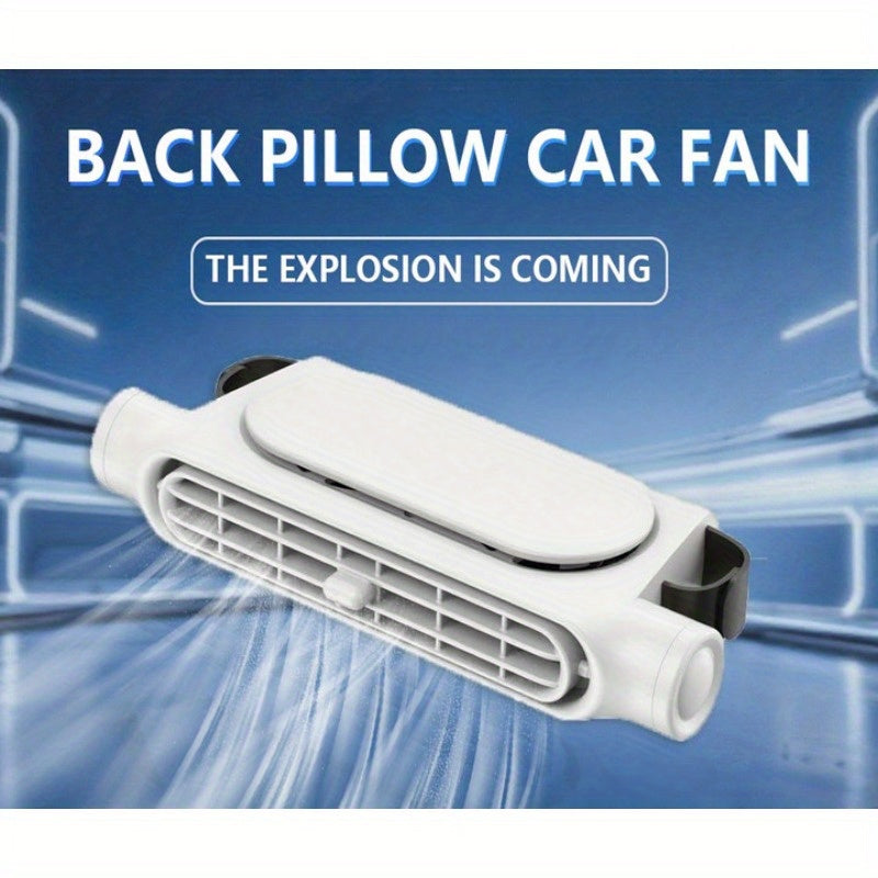 Bladeless USB Car Fan 3-Speed Quiet Cooling Plug-and-Play Seat Fan for Car SUV Truck Universal Fit Safe for Kids Pets Summer Driving Commute Road Trip White Black