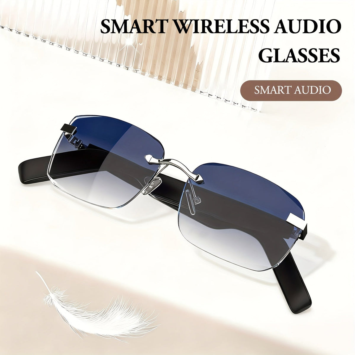 Bluetooth Smart Glasses Touch Controls Open Ear Audio – Integrated Mic Hands-Free Calls & Music UV Protection Polarized Lens for Outdoor Sports, Driving & Everyday Wear