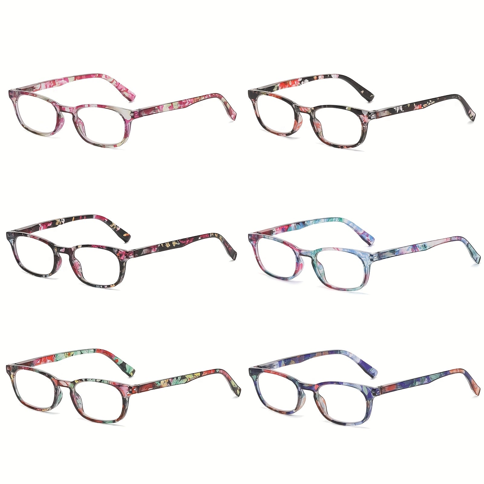 6-Pair Blue Light Blocking Reading Glasses for Women & Men - Oval Full-Frame PC Readers with Anti-Glare Lenses, +1.00 to +4.00 Strengths for Computer Office & Reading, Comfortable Spring Hinge