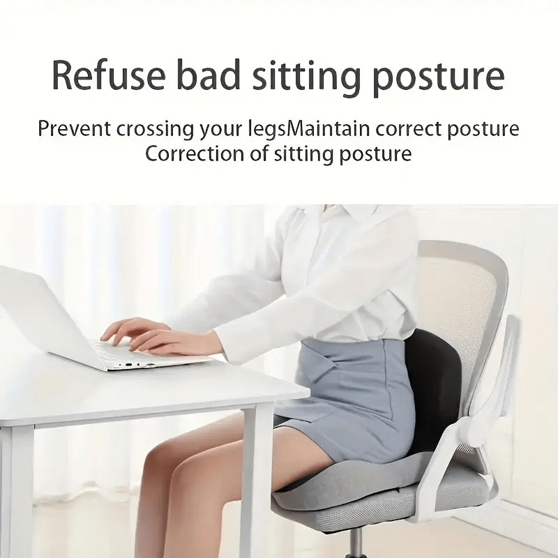Ergonomic Memory Foam Seat Cushion with Back Support – Non-Slip Office Chair Gaming Chair Car Seat Pad for Hip & Tailbone Pain Relief, Long Sitting Comfort