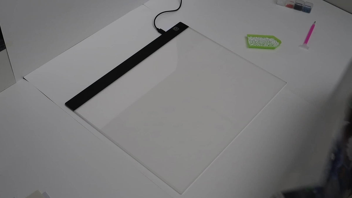 LED Light Pad for Diamond Painting A2 A3 A4 A5 USB Powered Adjustable Brightness Light Board Kit for Tracing Sketching Drawing Animation Stencil Art Craft with Optional Bracket & Drill Pen