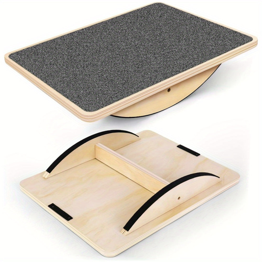 Wooden Balance Board for Adults – Anti-Slip Wobble Rocker Board 350 LBS, Balance Plate & Circular Board Options, Core Strength Physical Therapy Standing Desk Rehab Training for Beginners Seniors Athletes