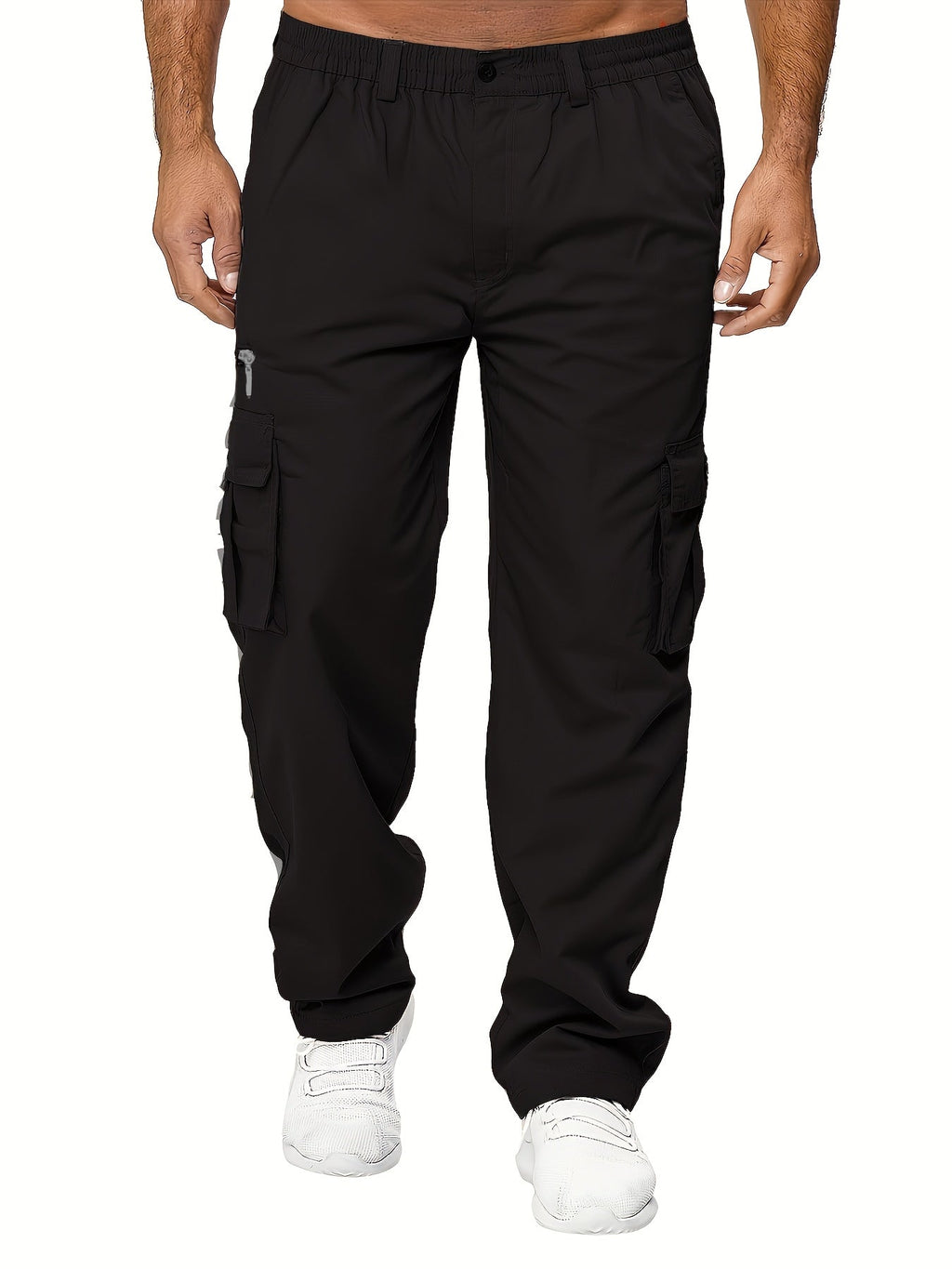 Men's Cargo Pants 3-Pack Multi-Pocket Regular Fit – Solid Color Polyester Woven Hiking Outdoor Pants for Spring & Fall, Sizes S-XXXL, 9 Color Combos