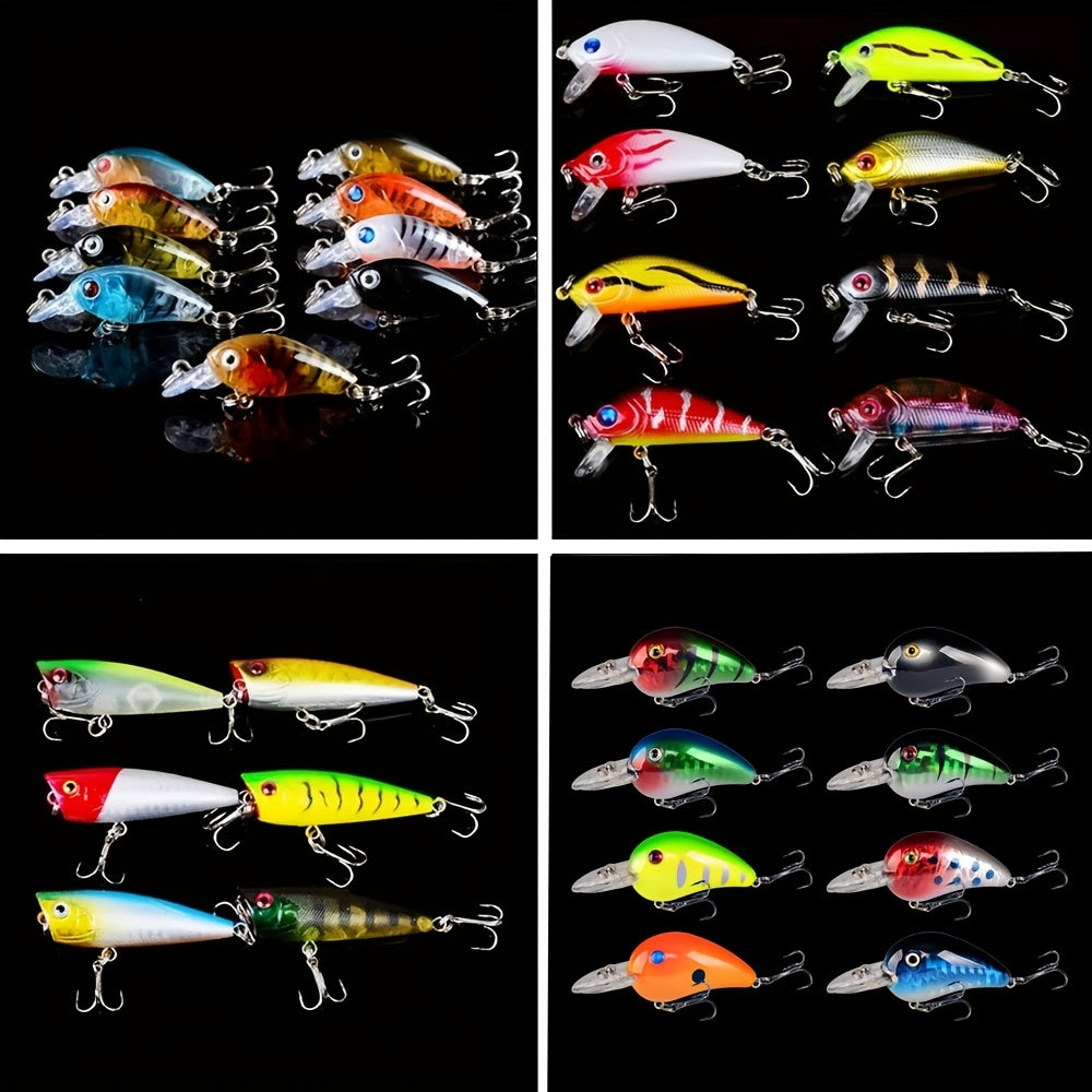 Fishing Lure Set 5pcs Bionic Minnow Hard Bait – Realistic Swimming Action Saltwater & Freshwater Artificial Lures for Bass Pike Trout Walleye, Random Mixed Colors, Angler Gift