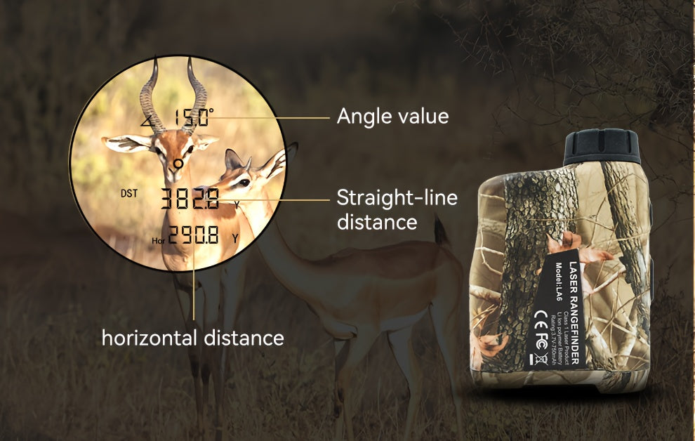 Laser Rangefinder 1200 Yards 6X Magnification Rechargeable – Slope Compensation Flagpole Lock Speed & Altitude Measurement Golf & Hunting Camo Rangefinder with Unit Conversion, LA12 Model