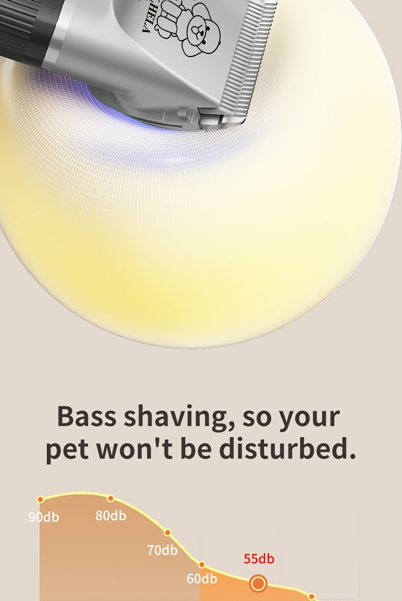 Dog Grooming Clippers Cordless Rechargeable LED Display - Professional Wireless Pet Hair Trimmer Detachable Blades 4 Comb Guides Low Noise 36V USB for Dogs Cats Small Animals