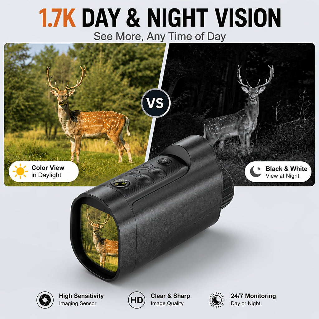 Night Vision Goggles 2K Ultra HD IR Binoculars 10X Zoom 2600ft Range – IPS Screen Rechargeable Battery for Hunting Camping Security Surveillance Wildlife Observation Gift for Men
