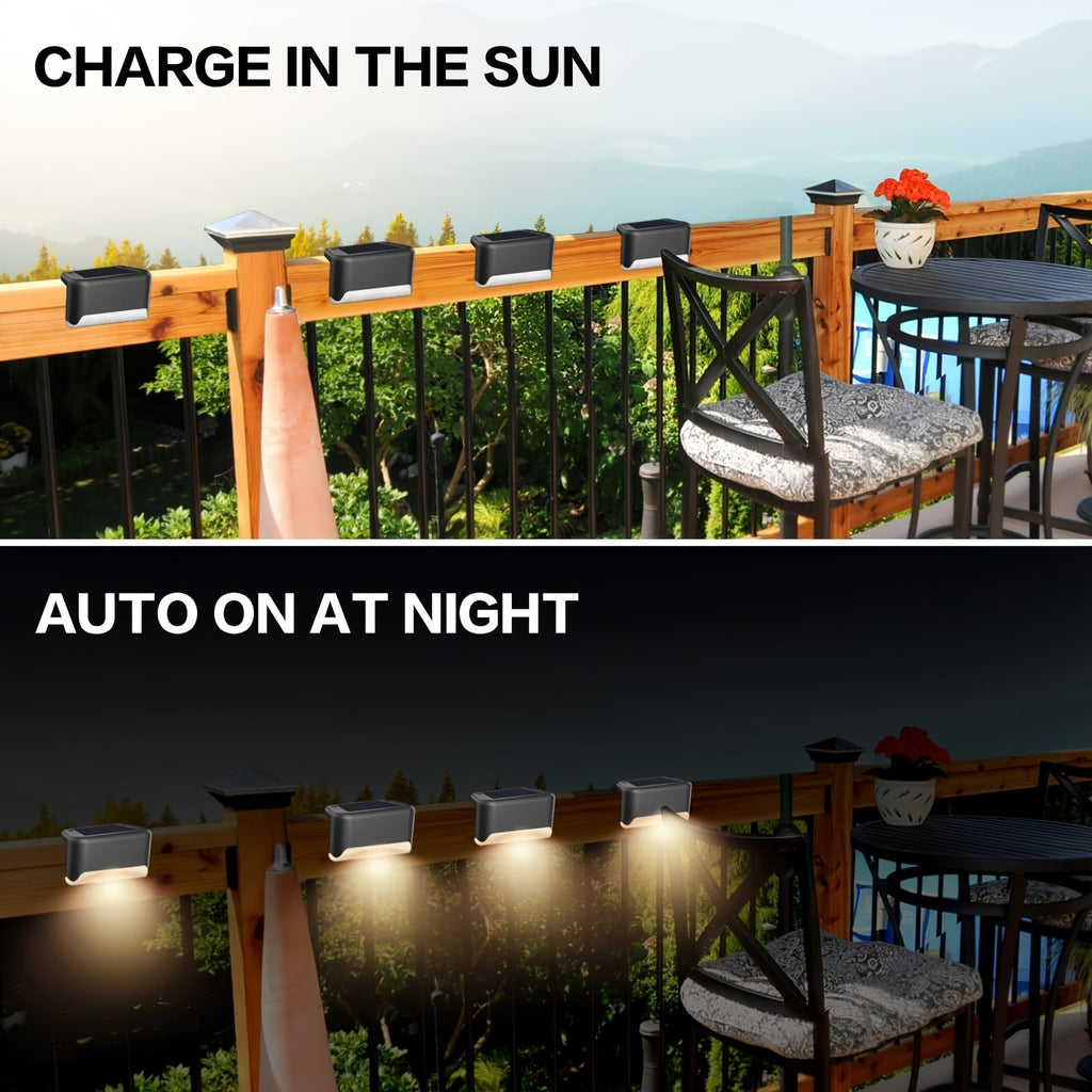 Solar Deck Lights Outdoor Waterproof LED – Auto Dusk to Dawn 800mAh Warm White Solar Powered Step Stair Fence Pathway Patio Garden Driveway Yard Wall Lighting 8 16 32 Pack