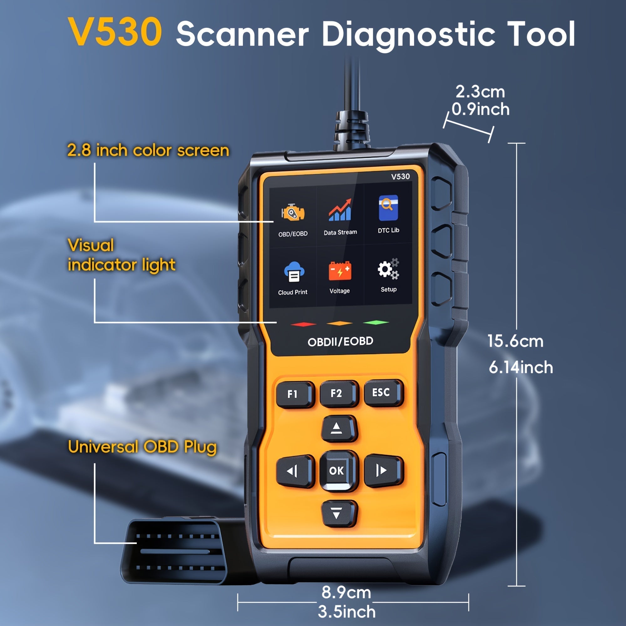 Professional OBD2 Scanner Diagnostic Tool Check Engine Code Reader with Reset Mode 6 Mode 8 I/M Readiness Live Data Freeze Frame Universal Car Diagnostic Scan Tool for All OBDII Vehicles Since 1996