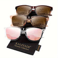 KALIYADI Women's Polarized Sunglasses 3-Pack – Trendy Fashion Shades for Shopping Street Photography Decoration, UV Protection Stylish Eyewear Gift Set in Multiple Color Combinations