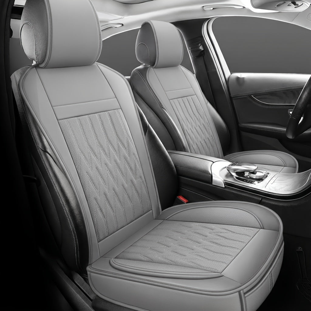 Universal Front Car Seat Covers 2 Pack Full Surround High-Back Bucket Seat Protector Anti-Slip Easy Install for Cars SUVs Trucks Multiple Colors and Styles Aero Wave Luxe Diamond Dynamic Stripe