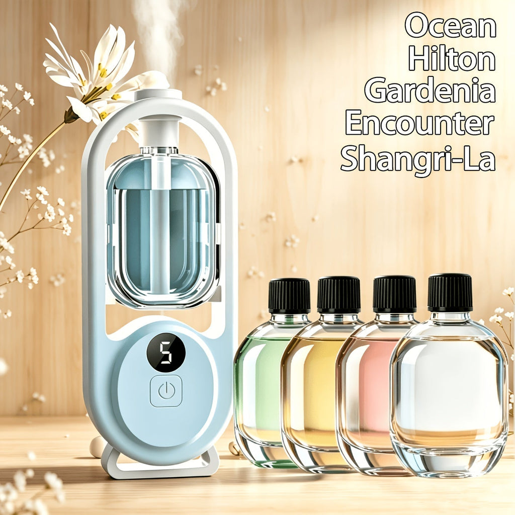 Essential Oil Diffuser Aromatherapy Humidifier with 7 Color LED Light – USB Powered Quiet Mini Aroma Diffuser for Bedroom, Office, Yoga & Home with Timer, Multiple Scents | Hilton Gardenia Ocean Jasmine