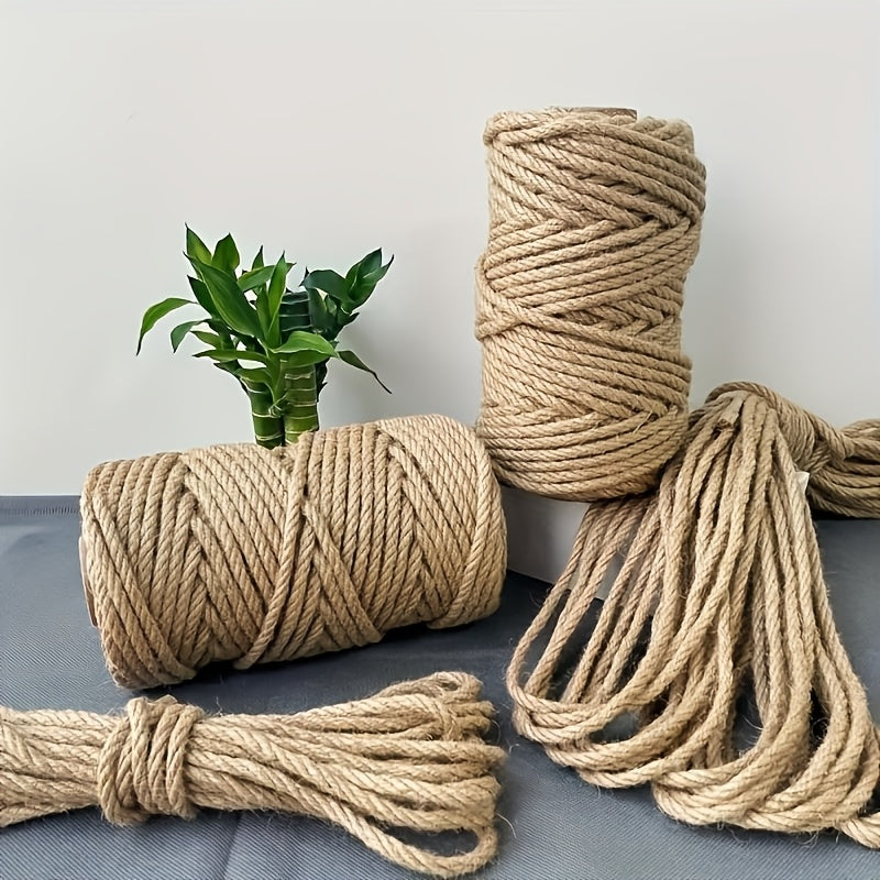 Natural Jute Rope 6mm x 787 Inch 65 Feet Rustic Beige Twine for DIY Crafts Macrame Cat Scratch Post Home Decor Farmhouse Bundling Hanging Garden Plant Ties