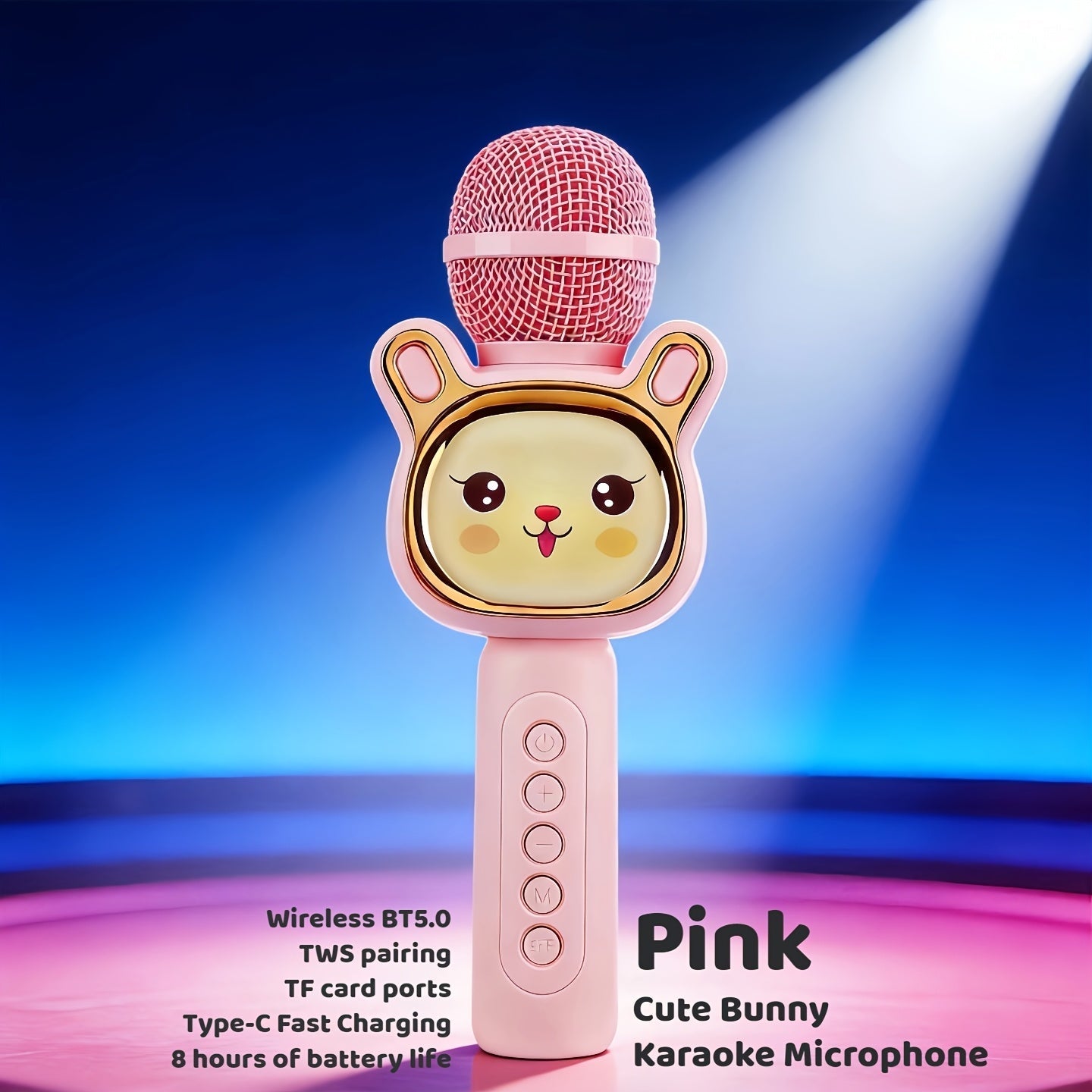 5-in-1 Wireless Karaoke Microphone with Built-In Speaker, LED Lights & Voice Changer – Portable Bluetooth Singing Mic for Parties, Family Gatherings, Travel & Outdoor Fun, 10 Colors