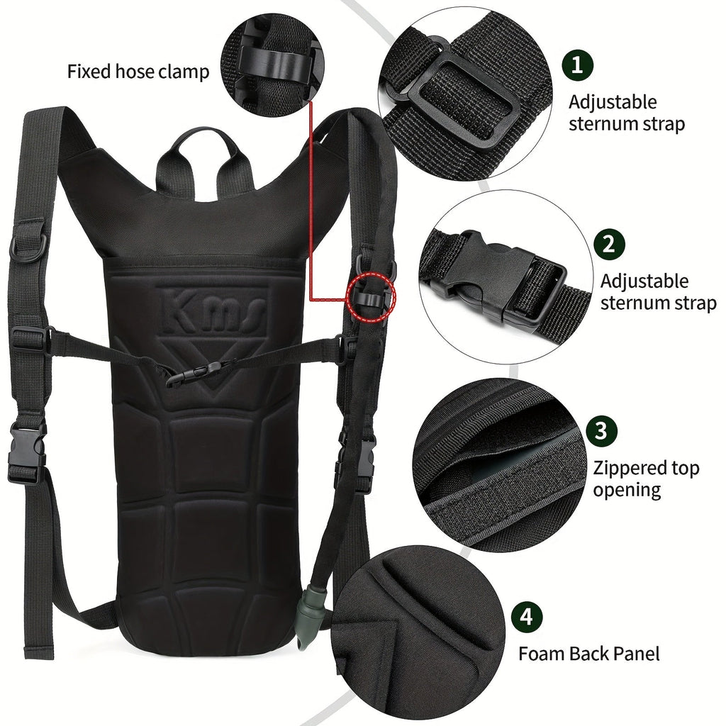Hydration Backpack with 101oz Water Bladder Tactical Lightweight Hiking Pack Adjustable Straps Large Capacity for Hiking Biking Running Climbing Black Green