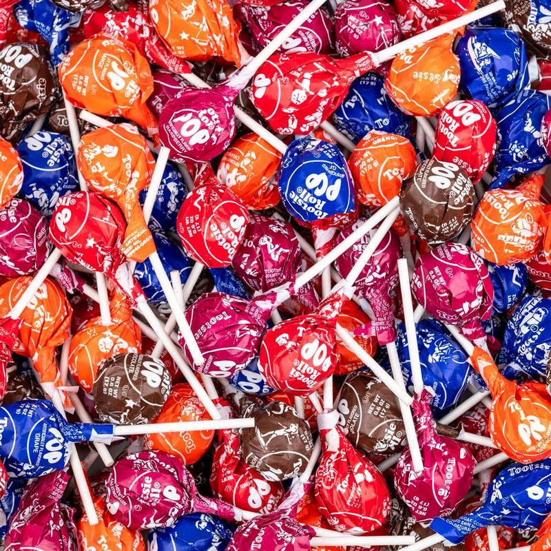 Tootsie Pops Assorted Flavors Lollipops 1 lb Bulk Bag 24 Count Hard Candy with Chewy Chocolate Tootsie Roll Center Gluten Free Party Candy for Halloween Gifting