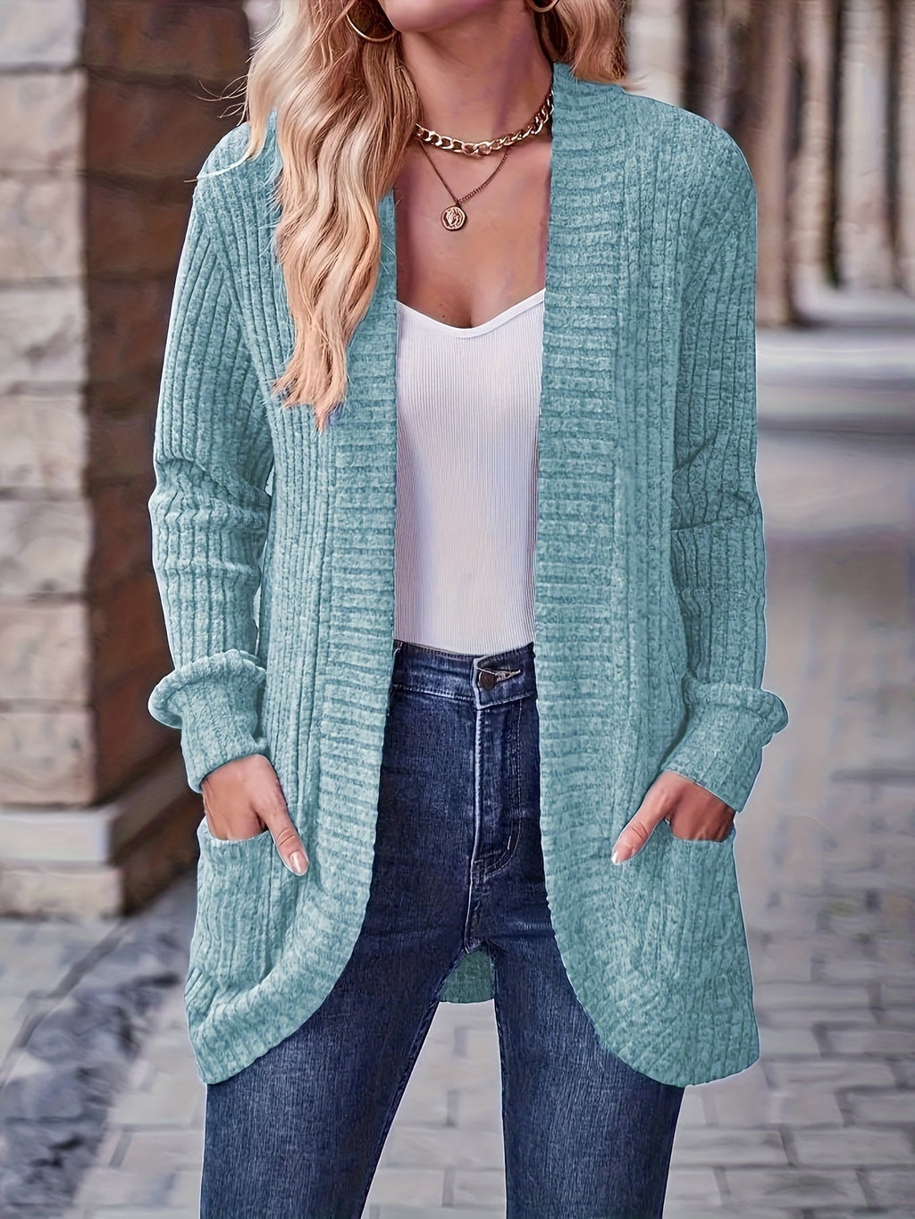 Loose Casual Long Sleeve Blouse Women Solid Color Pocket Splicing Relaxed Fit Top 10 Colors S-XXL Spring Fall Everyday