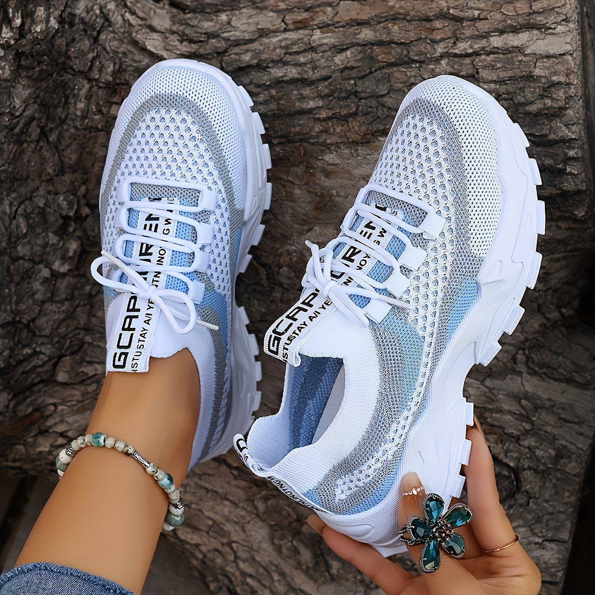 Women's Casual Low-Top Sneakers with Thick PVC Sole – Breathable Lightweight Tennis Shoes for Gym, Running & Everyday Wear | Women's Sports Shoes Sizes US 5-10 in Green, Black, Pink & Blue