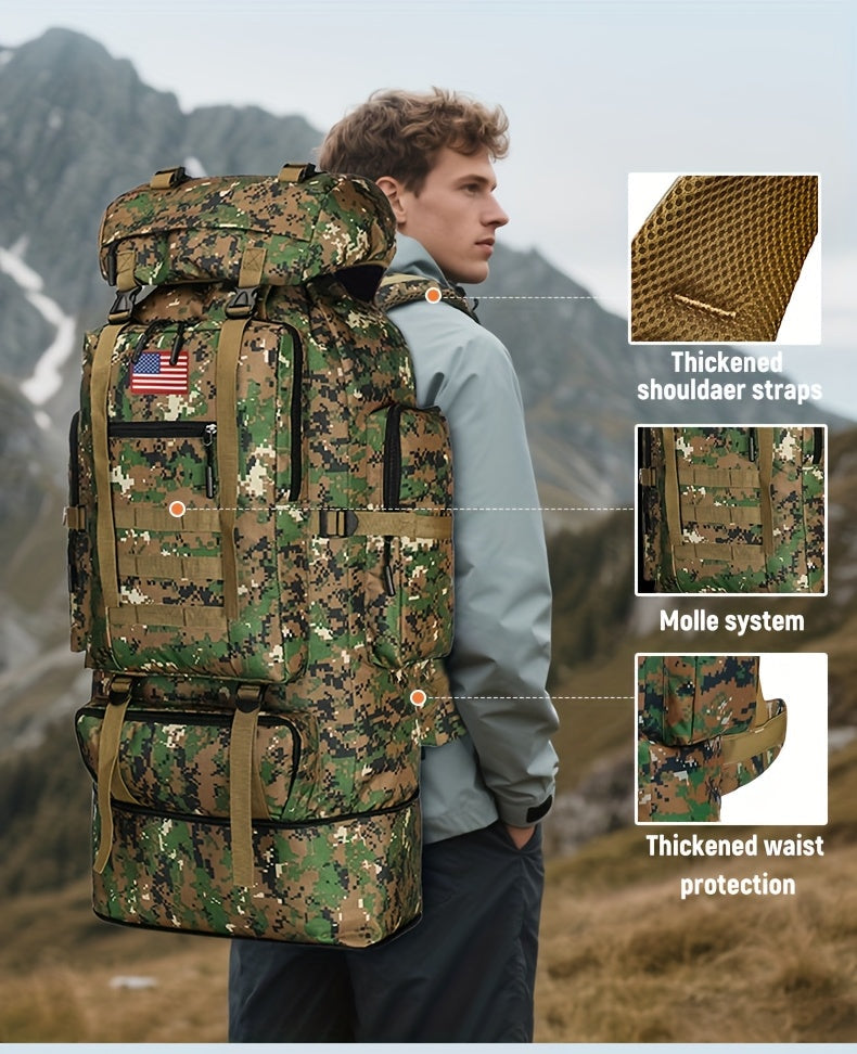 100L Tactical Backpack Large Capacity Molle Hiking Backpack with Multiple Compartments & Ergonomic Straps - Heavy Duty for Camping, Travel, Trekking & Outdoor Adventures