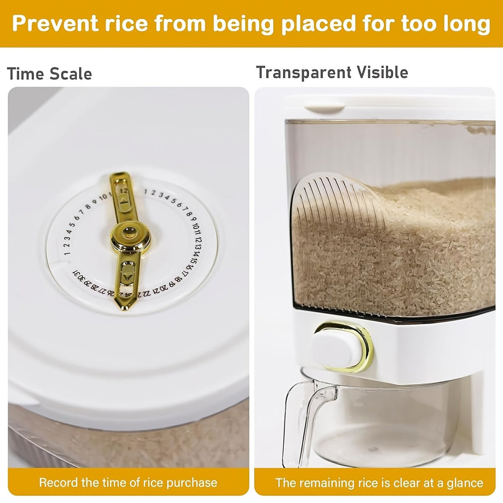 Large Capacity Food Storage Container 11/22 lbs Airtight Sealed Tank, BPA-Free Plastic Bulk Storage for Rice Grains Nuts, Kitchen Cabinet Pantry Organizer with Lid – 5KG/10KG Options