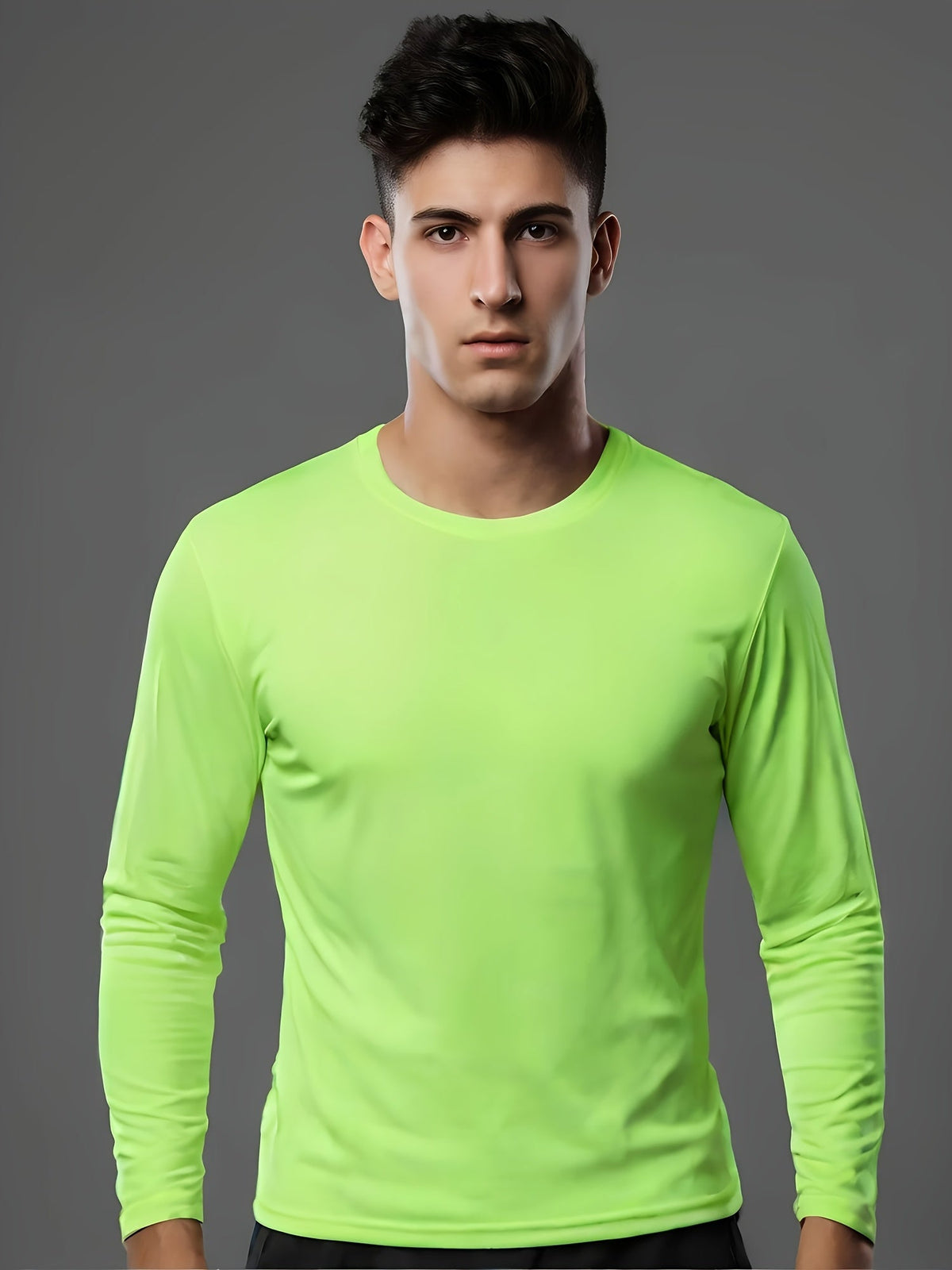 Men's Long Sleeve Shirts 5 Pack – Quick Dry Moisture Wicking 100% Polyester Athletic Tee, S-3XL, Running Training Hiking Golf Casual Wear