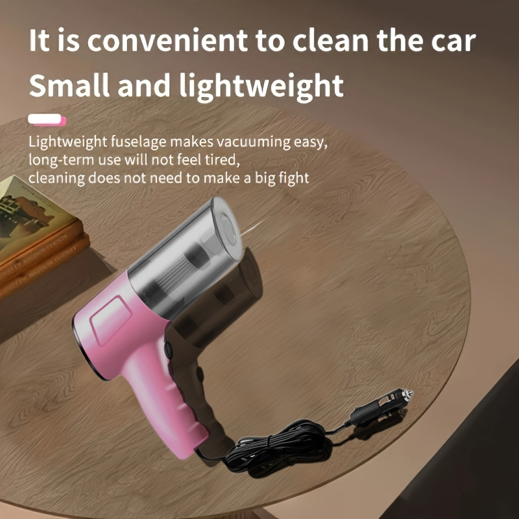 Pink Mini Handheld Car Vacuum Cleaner Dry Wet Strong Suction Pet Hair Cat Hair Cute Portable Corded No Battery for Women Girls Car Interior Home Desk Keyboard Cleaning | Nova Mart